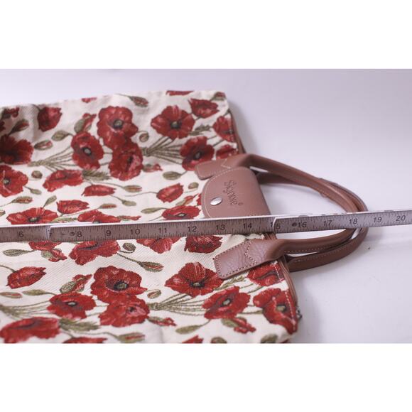 Tapestry, Embroidered, Signare, Poppies, Tote Bag, Red Flowers, Purse, Handbag, - Picture 4 of 4